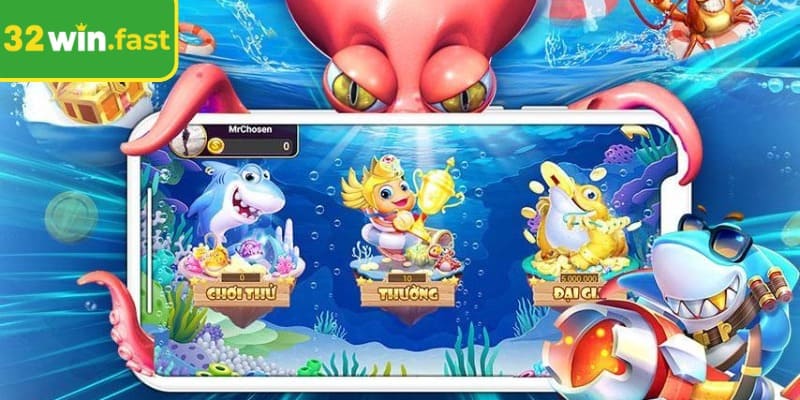 Giao diện sảnh cược Jackpot Đánh Cá 32Win thiết kế hiện đại