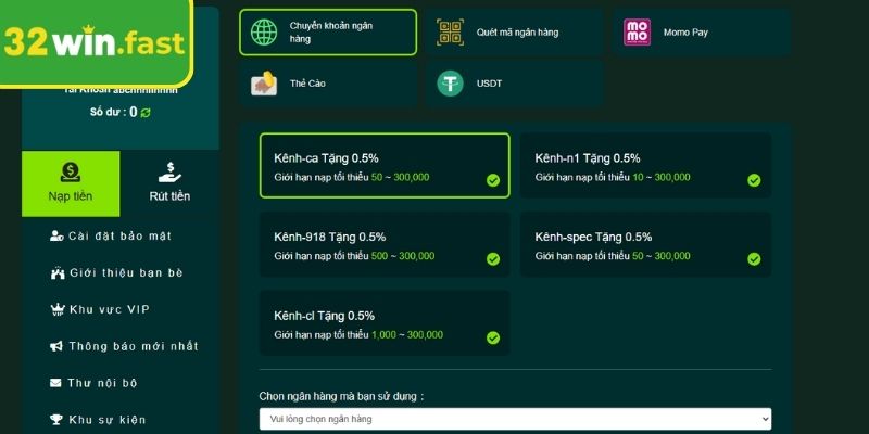 Hướng dẫn quy trình nạp tiền nhanh và dễ thực hiện